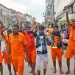 Kanwariyas (Lord Shiva devotees) arrive after filling their pots with ganga water from Sultanganj during the annual 'Kanwar Yatra' in Deoghar. (ANI file)