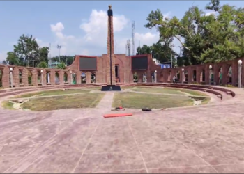 Balidhan Stambh, a memorial built in memory of our martyrs at Pratap Park in Srinagar