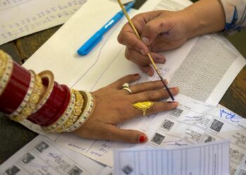 Representational image of a voter getting her finger inked