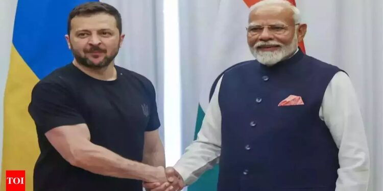 Prime Minister Narendra Modi meets with Ukraine President Volodymyr Zelenskyy on the sidelines of the 2024 G7 Summit in Italy.