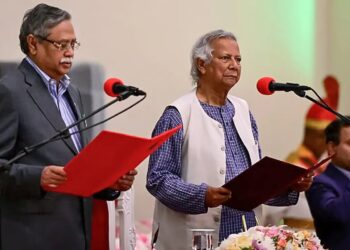 The interim government of Bangladesh is headed by Nobel Laureate Muhammad Yunus.