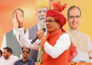 Union Minister and BJP leader Shivraj Singh Chouhan speaks during a public meeting for Jammu & Kashmir Assembly elections, in Kathua district, Wednesday, Sept. 25, 2024