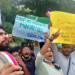 Citizens' groups, activists and students protest against anti-Muslim Tripura violence at Tripura Bhawan in New Delhi, on October 29, 2021. Photo: Sumedha Pal