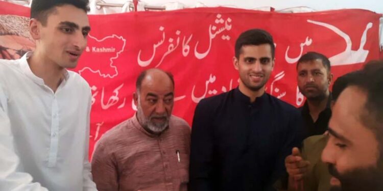 Sons of Omar Abdullah during an election rally in Ganderbal.