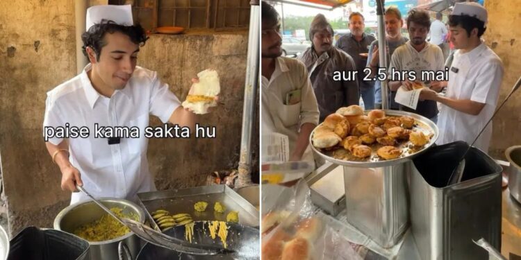 Vlogger tries his hand at selling vada pavs for a day.