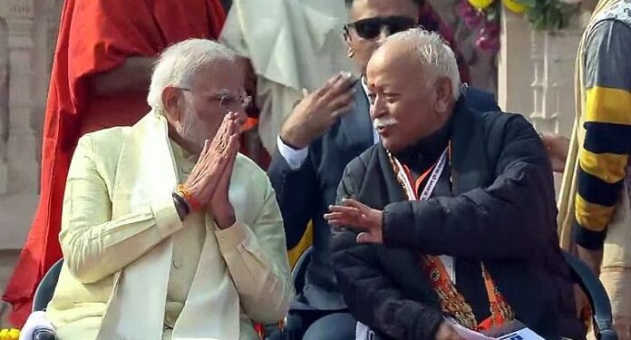 File photo of Prime Minister Narendra Modi and RSS chief Mohan Bhagwat | ANI