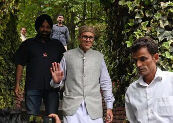 Jammu and Kashmir National Conference (JKNC) winning candidate Omar Abdullah at his residence in Srinagar, on 08 October 2024. (Photo By Waseem Andrabi /Hindustan Times)