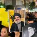 Representative Image: Palestinian protesters carry Hezbollah flags and posters with a picture of Hezbollah leader Sayyed Hassan Nasrallah during a rally in support of Hezbollah, in the West Bank city of Ramallah