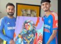 Virat Kohli received a hand-painted Lord Hanuman portrait from fan.