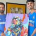 Virat Kohli received a hand-painted Lord Hanuman portrait from fan.