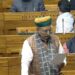 Union minister Arjun Ram Meghwal speaks in Lok Sabha during the Winter Session of Parliament.