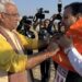 Rajasthan minister of state, Home Department, Jawahar Singh Bedham (left) welcoming chief minister Bhajan Lal Sharma. Photo: Facebook/Jawahar Singh Bedam