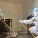 A veterinary team of Maharajbagh Zoo sanitises the cages of tigers and leopards as a precaution against H5N1 virus, in Nagpur, Tuesday, Jan 7, 2025. Three tigers and a leopard died of H5N1 virus at an animal rescue centre in Nagpur recently.