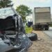 The car lost control and collided with a mini truck coming on the opposite side of the expressway.